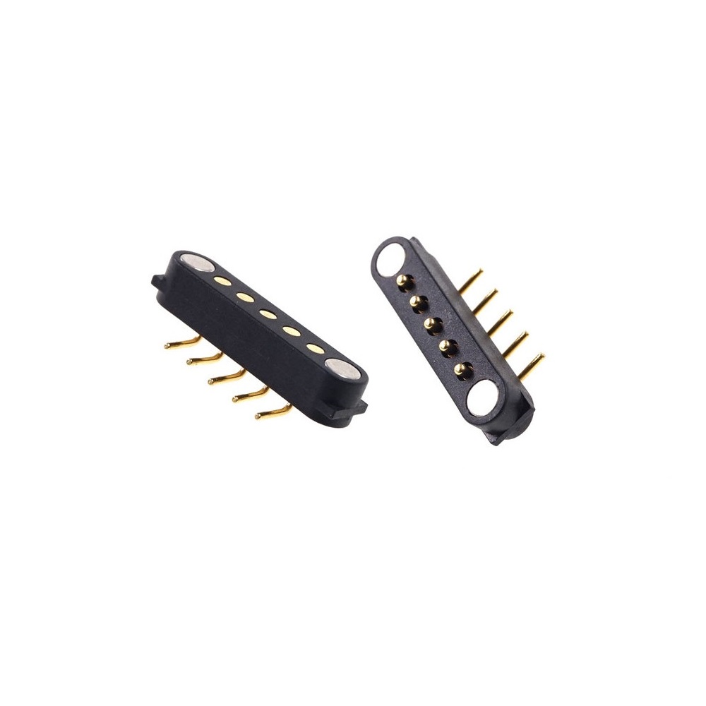 Spring Loaded Header Male Female 5 Pins 2.54 mm Grid Strip Straight Through Hole 180 Degree Right Angle Through Hole 90 Degree2A 36V DC Magnetic Pogo Pin