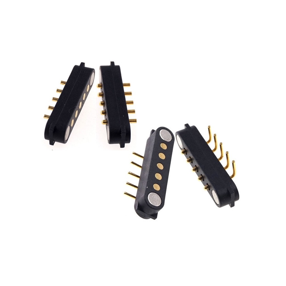 Spring Loaded Header Male Female 5 Pins 2.54 mm Grid Strip Straight Through Hole 180 Degree Right Angle Through Hole 90 Degree2A 36V DC Magnetic Pogo Pin