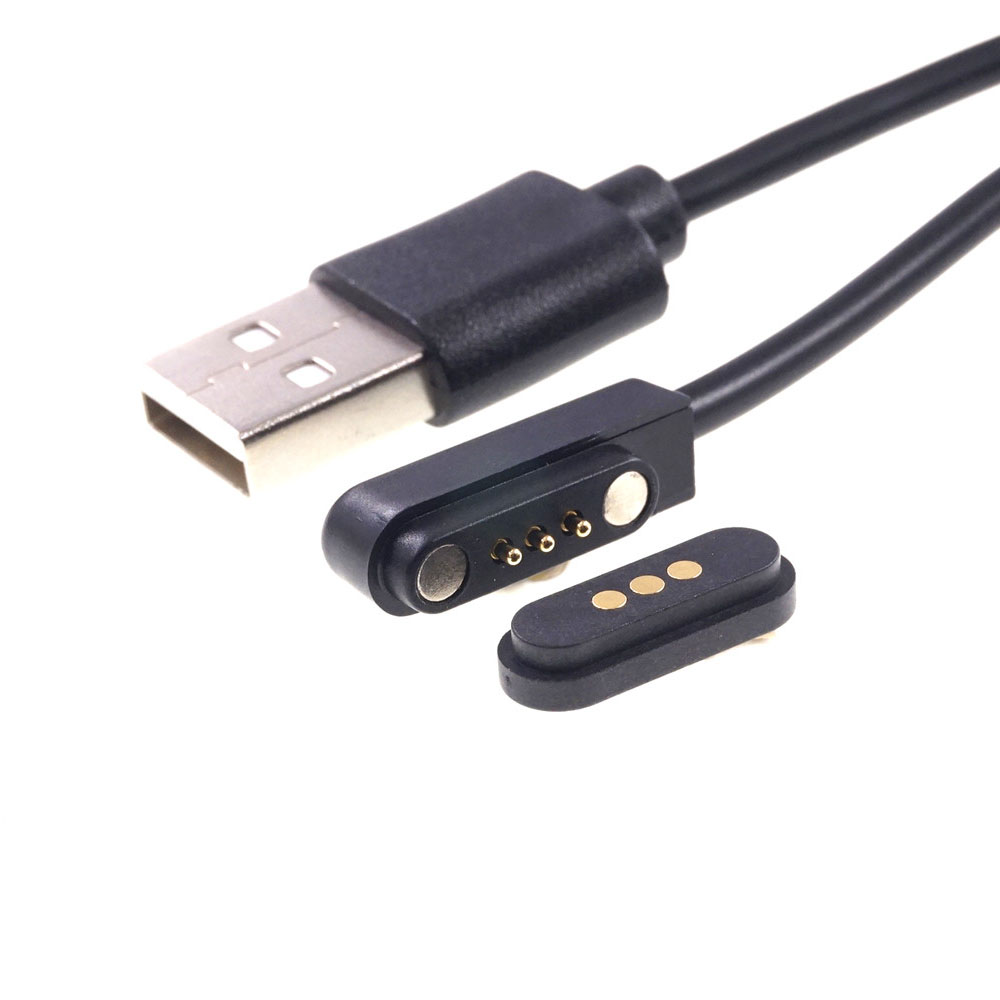 Spring Loaded Magnetic Pogo Pin 3 Positon 2.3 MM Pitch Vertical Single Row Through Holes Solder Male Female Probe Contact