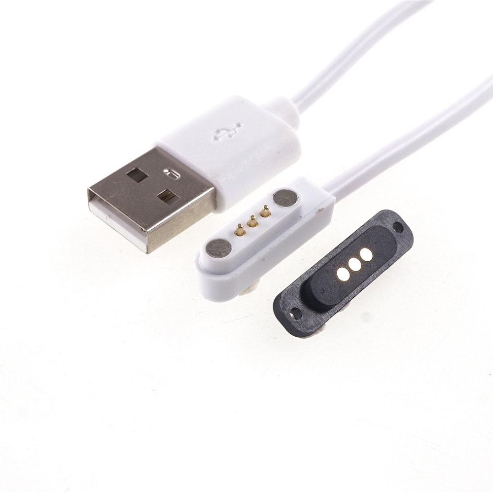 Spring Loaded Magnetic Pogo Pin 3 Positon 2.3 MM Pitch Vertical Single Row Through Holes Solder Male Female Probe Contact