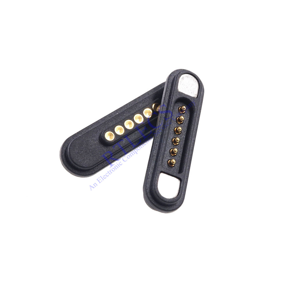 Magnetic Connector 5  6 Pole Cable Wires Male Female 2.2 MM Grid THT 3A Spring Loaded Pogo Pin Waterproof Pad