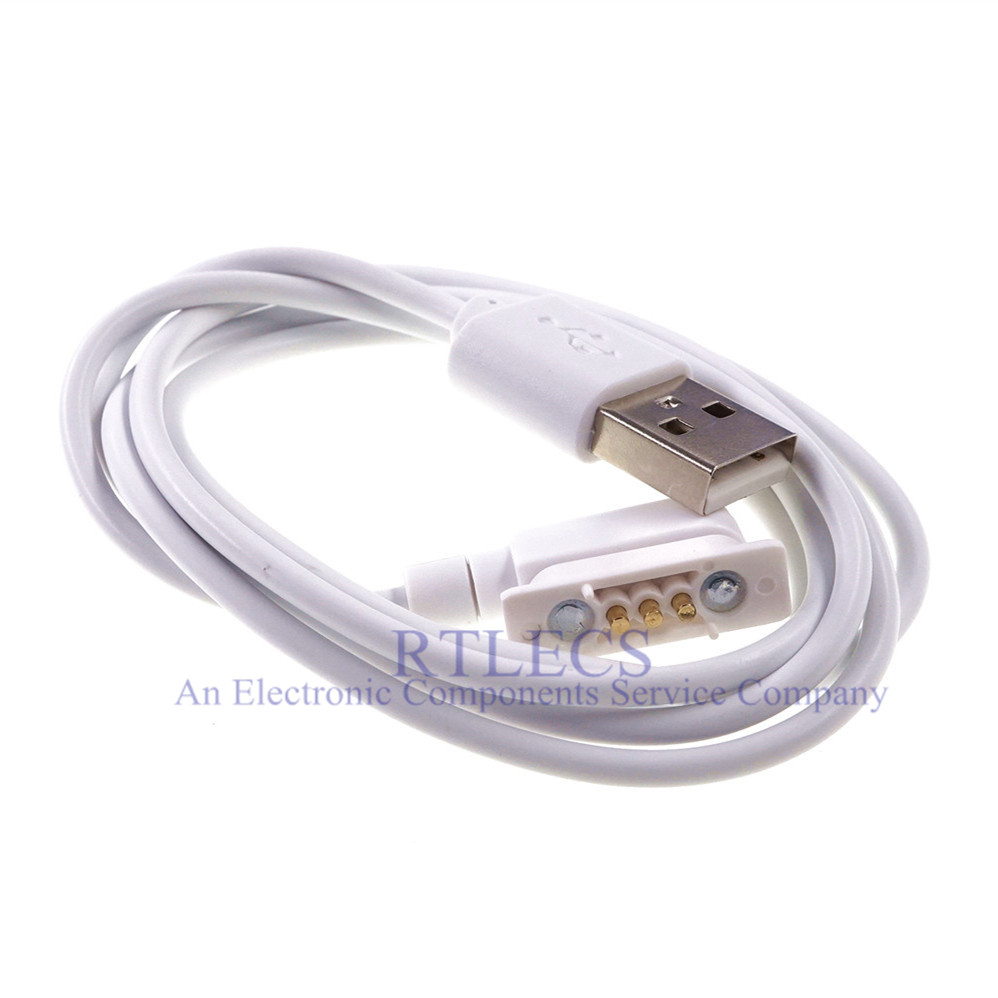 Magnet Pogo Pin Connector USB Cable A Plug 1M 3 Pins 2.54 mm Pitch Power Charge Male Spring Loaded Female PCB Through Hole