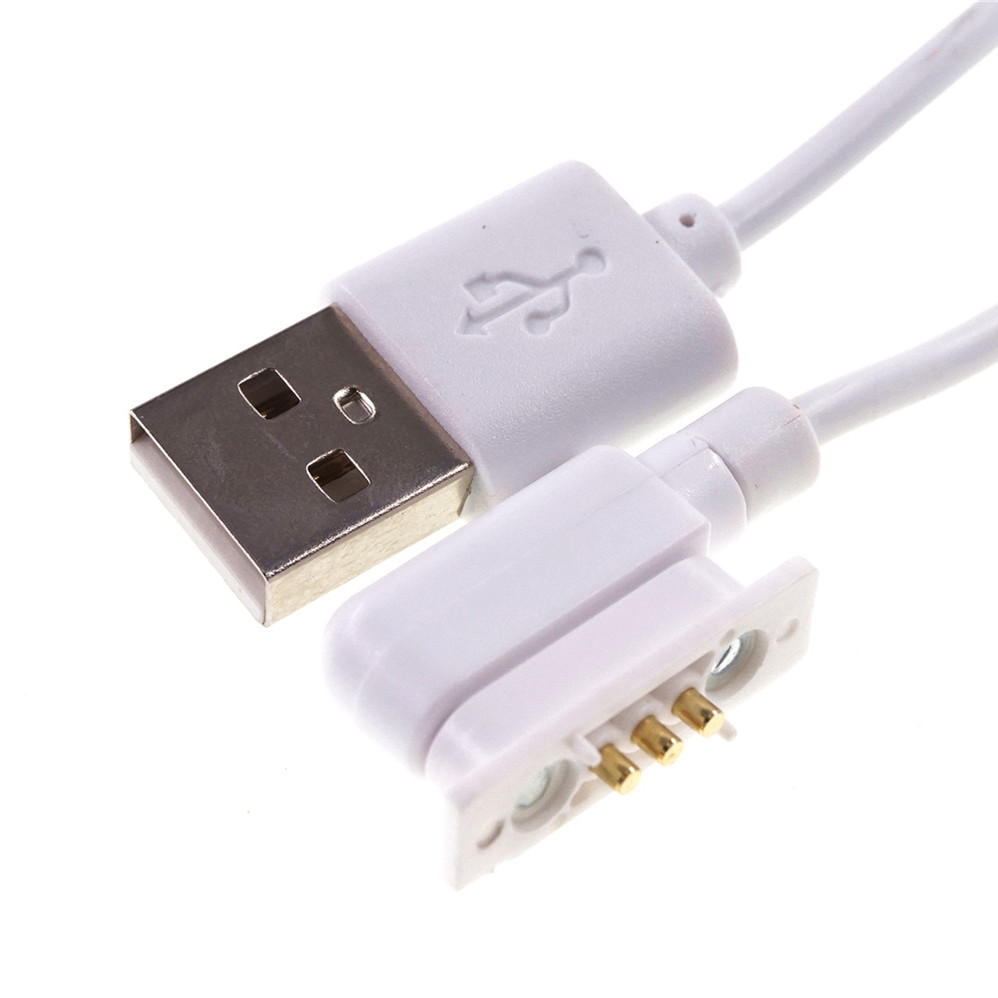 Magnet Pogo Pin Connector USB Cable A Plug 1M 3 Pins 2.54 mm Pitch Power Charge Male Spring Loaded Female PCB Through Hole