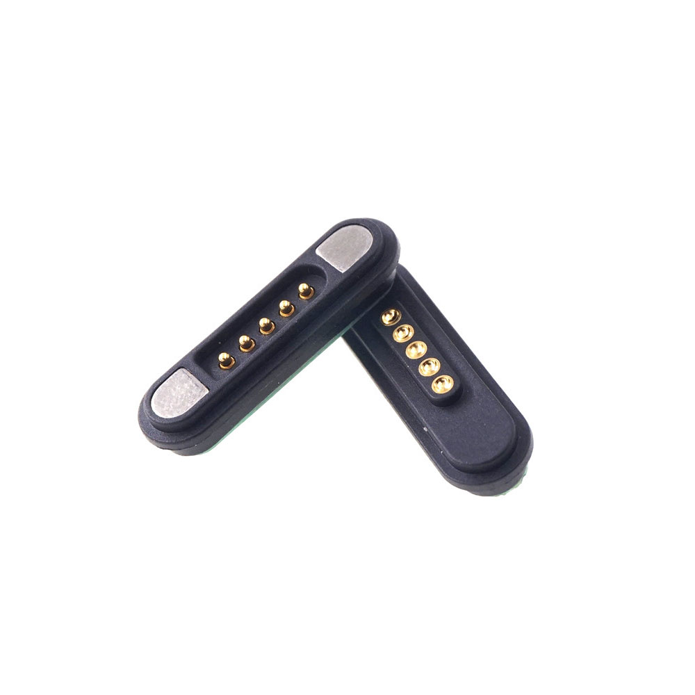 Magnetic Connector 5 Pole USB Cable Wires Male Female 2.2 MM Grid THT 2A Spring Loaded Pogo Pin Waterproof Pad