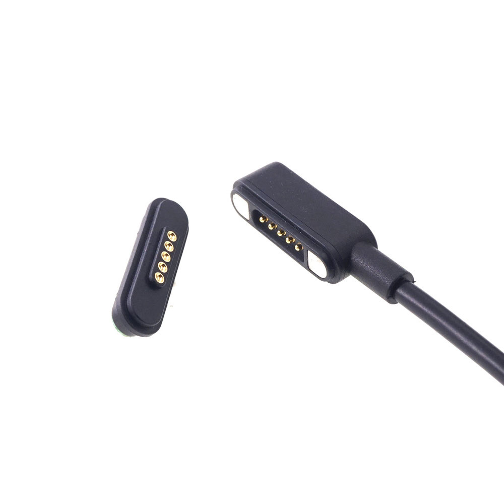 Magnetic Connector 5 Pole USB Cable Wires Male Female 2.2 MM Grid THT 2A Spring Loaded Pogo Pin Waterproof Pad