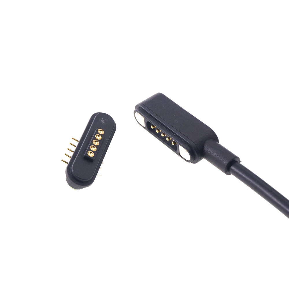 Magnetic Connector 5 Pole USB Cable Wires Male Female 2.2 MM Grid THT 2A Spring Loaded Pogo Pin Waterproof Pad
