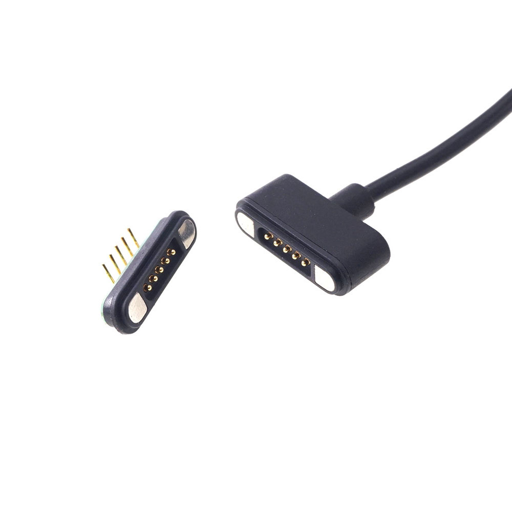 Magnetic Connector 5 Pole USB Cable Wires Male Female 2.2 MM Grid THT 2A Spring Loaded Pogo Pin Waterproof Pad