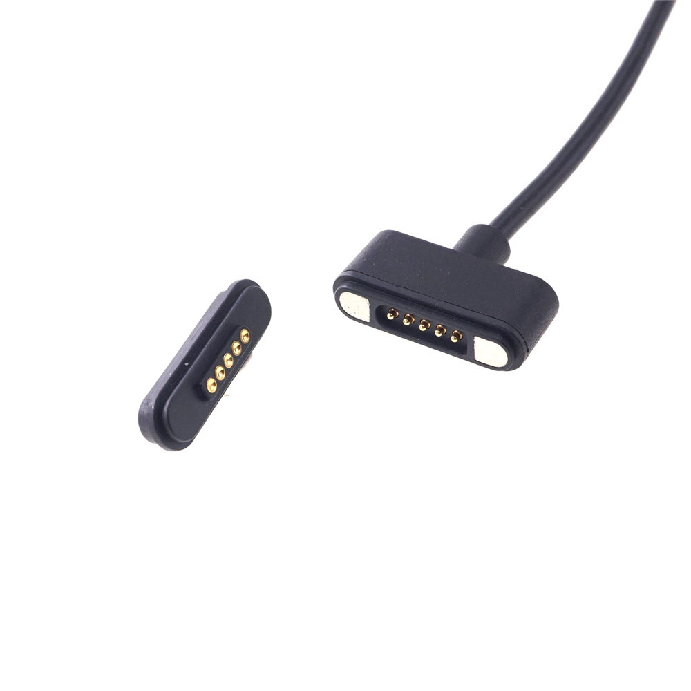 Magnetic Connector 5 Pole USB Cable Wires Male Female 2.2 MM Grid THT 2A Spring Loaded Pogo Pin Waterproof Pad