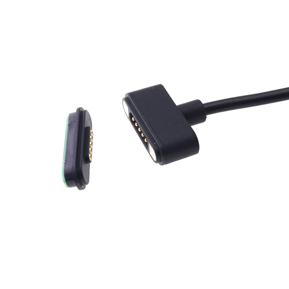 Magnetic Connector 5 Pole USB Cable Wires Male Female 2.2 MM Grid THT 2A Spring Loaded Pogo Pin Waterproof Pad