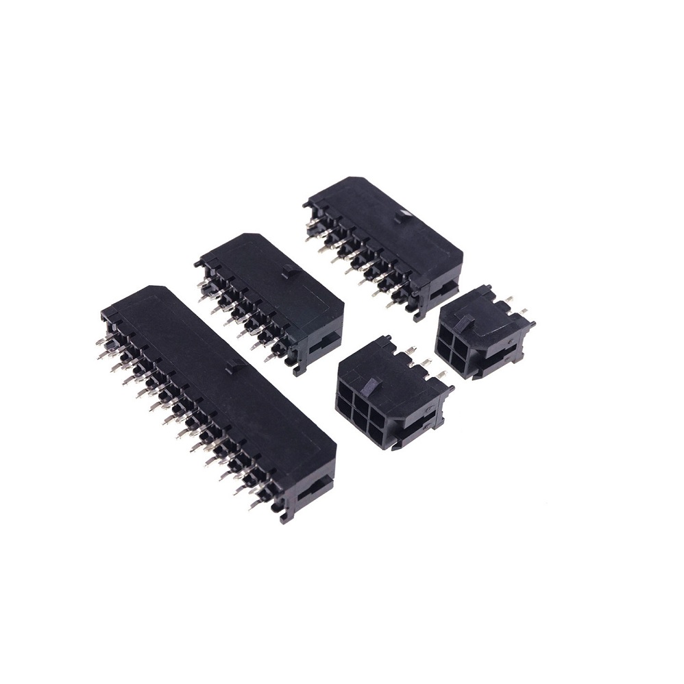 3.0 MM Wafer Micro-Fit 3.0 PCB Male Header Connector Straight 2 4 6 8 10 12 14 16 18 20 22 24 Pin Board Solder 43045
