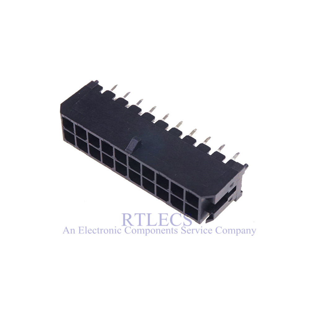 3.0 MM Wafer Micro-Fit 3.0 PCB Male Header Connector Straight 2 4 6 8 10 12 14 16 18 20 22 24 Pin Board Solder 43045