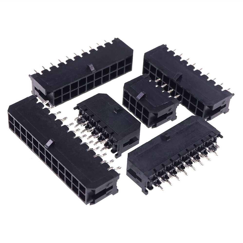 3.0 MM Wafer Micro-Fit 3.0 PCB Male Header Connector Straight 2 4 6 8 10 12 14 16 18 20 22 24 Pin Board Solder 43045