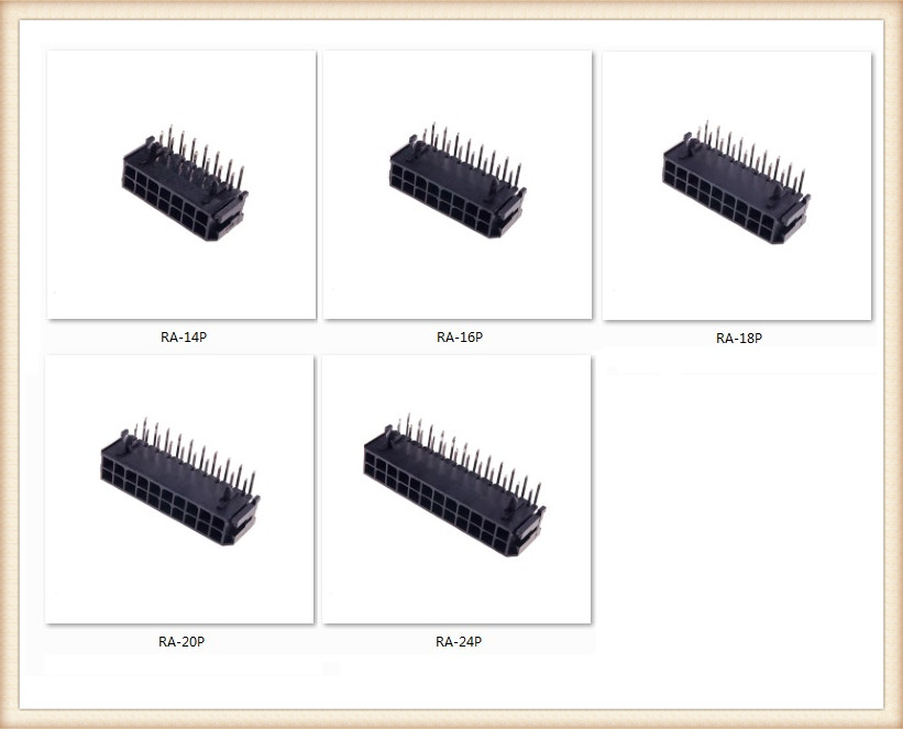 Wafer Micro-Fit 3.0 Connector PCB Male Header Right Angle 2 4 6 8 10 12 14 16 18 20 22 24 Pin Board Solder 43045