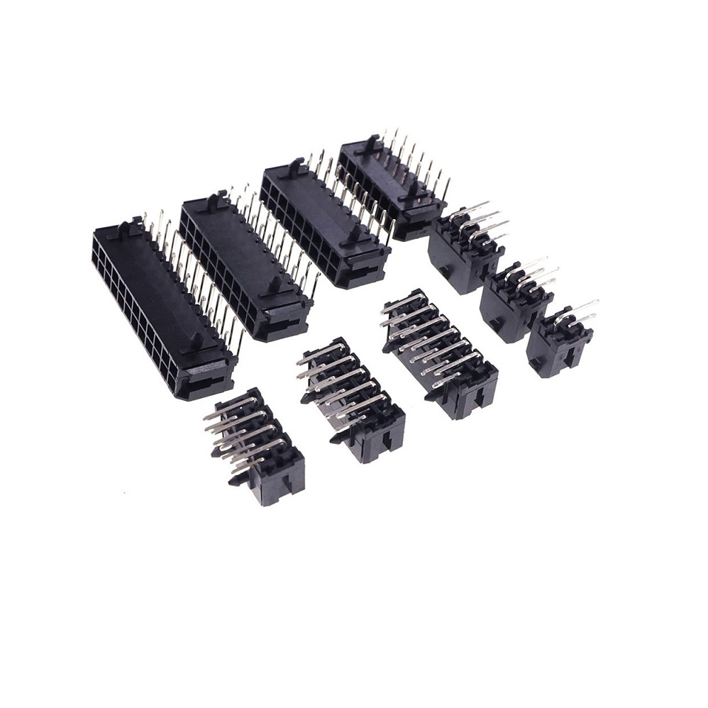 Wafer Micro-Fit 3.0 Connector PCB Male Header Right Angle 2 4 6 8 10 12 14 16 18 20 22 24 Pin Board Solder 43045