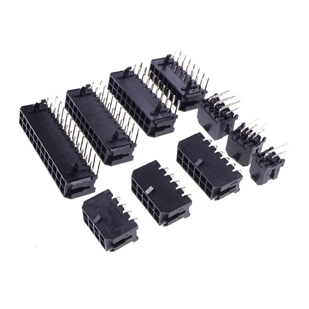 Wafer Micro-Fit 3.0 Connector PCB Male Header Right Angle 2 4 6 8 10 12 14 16 18 20 22 24 Pin Board Solder 43045