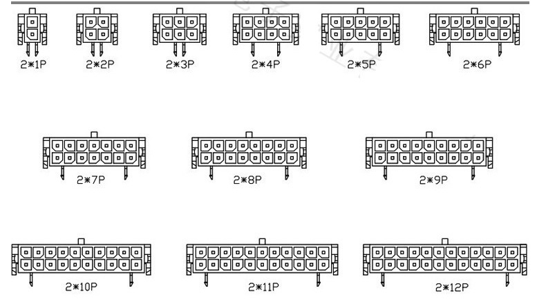 Wafer Micro-Fit 3.0 Connector PCB Male Header Right Angle 2 4 6 8 10 12 14 16 18 20 22 24 Pin Board Solder 43045