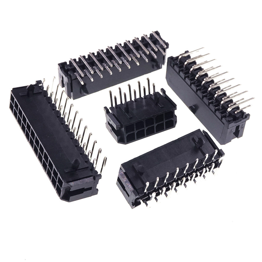 Wafer Micro-Fit 3.0 Connector PCB Male Header Right Angle 2 4 6 8 10 12 14 16 18 20 22 24 Pin Board Solder 43045