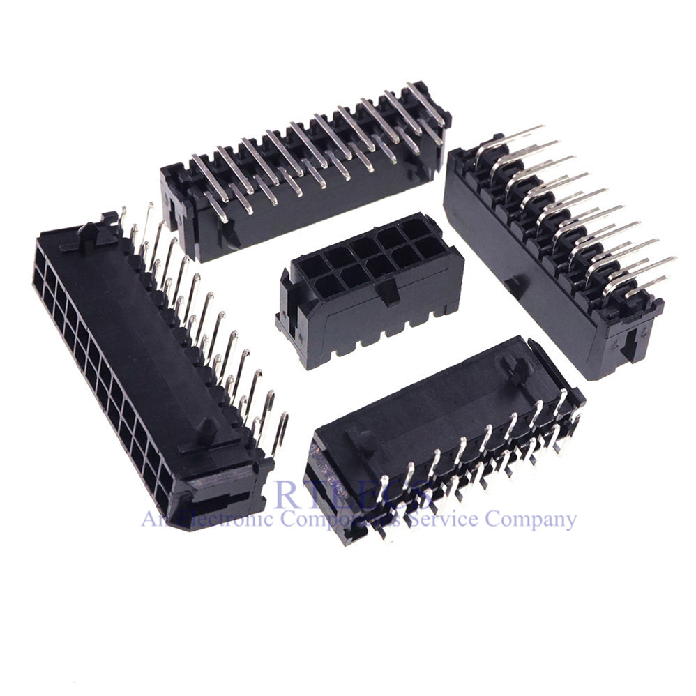 Wafer Micro-Fit 3.0 Connector PCB Male Header Right Angle 2 4 6 8 10 12 14 16 18 20 22 24 Pin Board Solder 43045