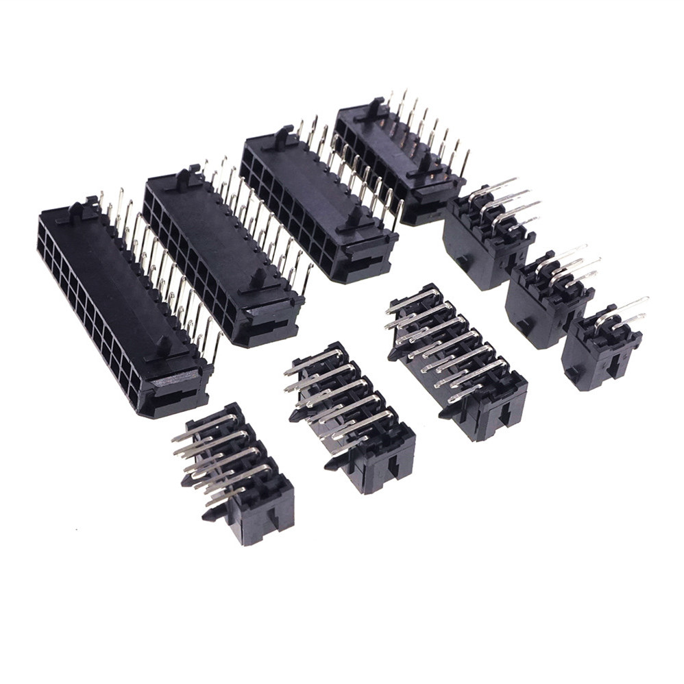 Wafer Micro-Fit 3.0 Connector PCB Male Header Right Angle 2 4 6 8 10 12 14 16 18 20 22 24 Pin Board Solder 43045