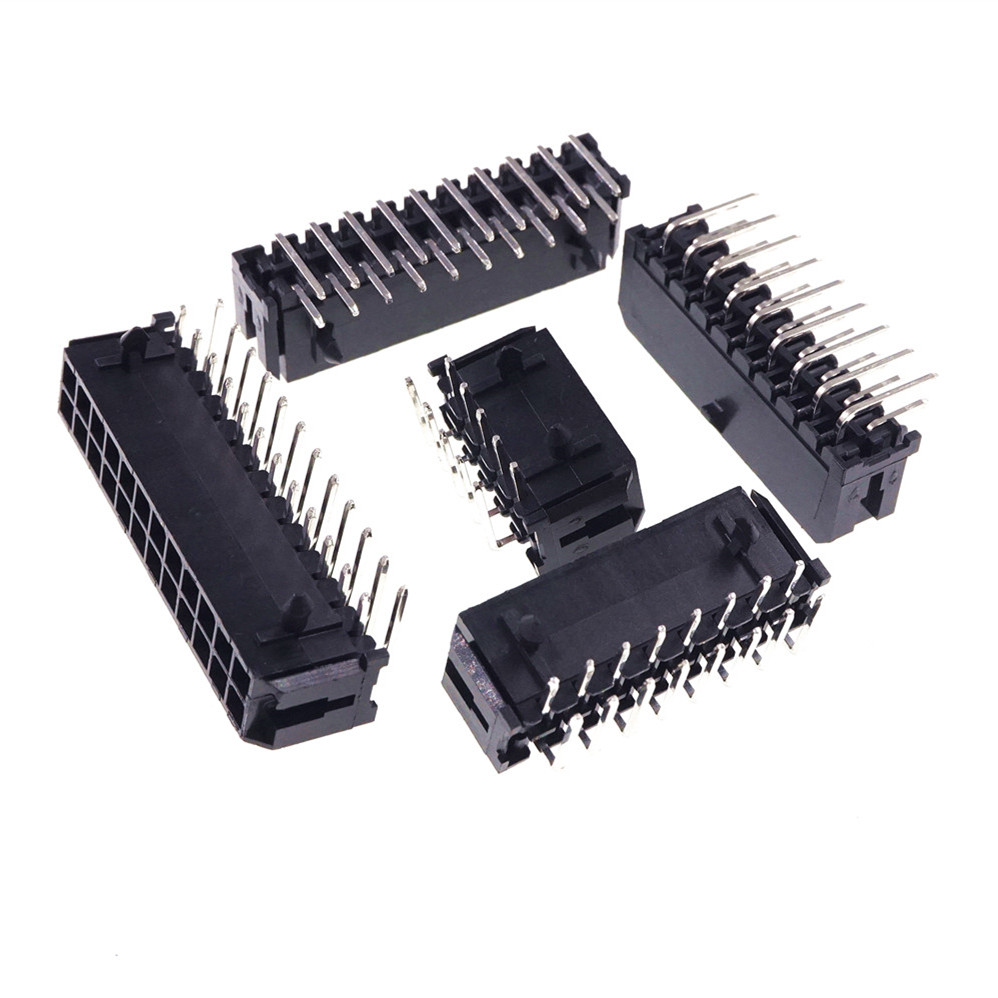 Wafer Micro-Fit 3.0 Connector PCB Male Header Right Angle 2 4 6 8 10 12 14 16 18 20 22 24 Pin Board Solder 43045