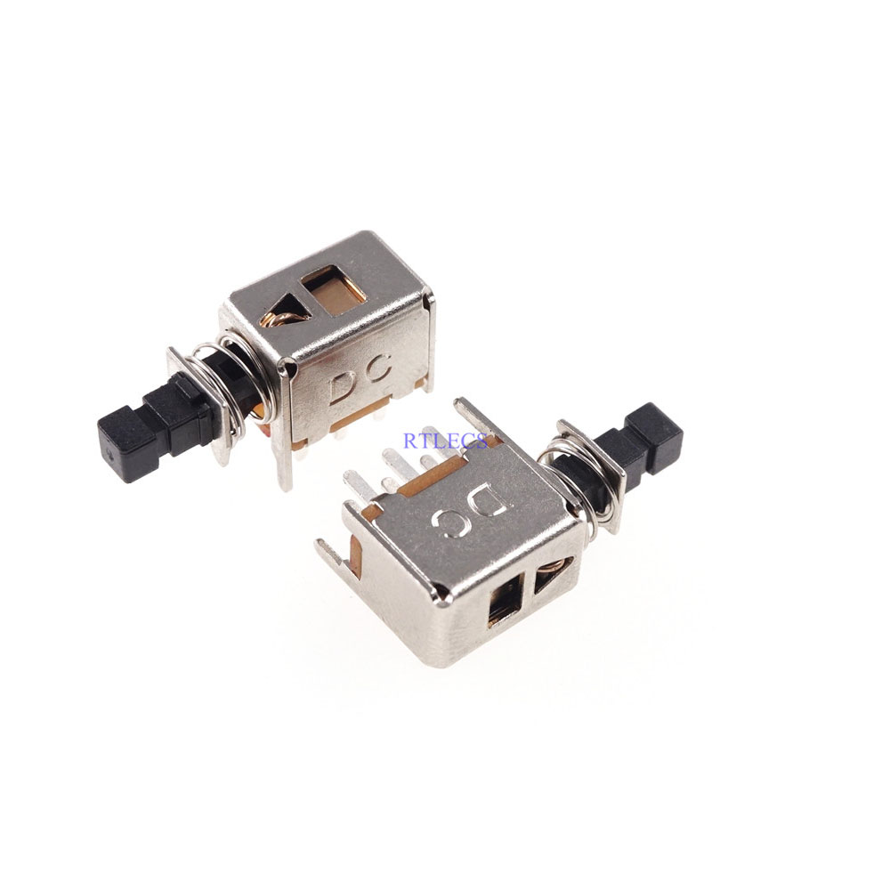 Self-Lock Push button Switch DPDT Standard Through Holes PCB Right Angle PS-22F02 PushButton Switch On-On 0.2A 30V 2P2T