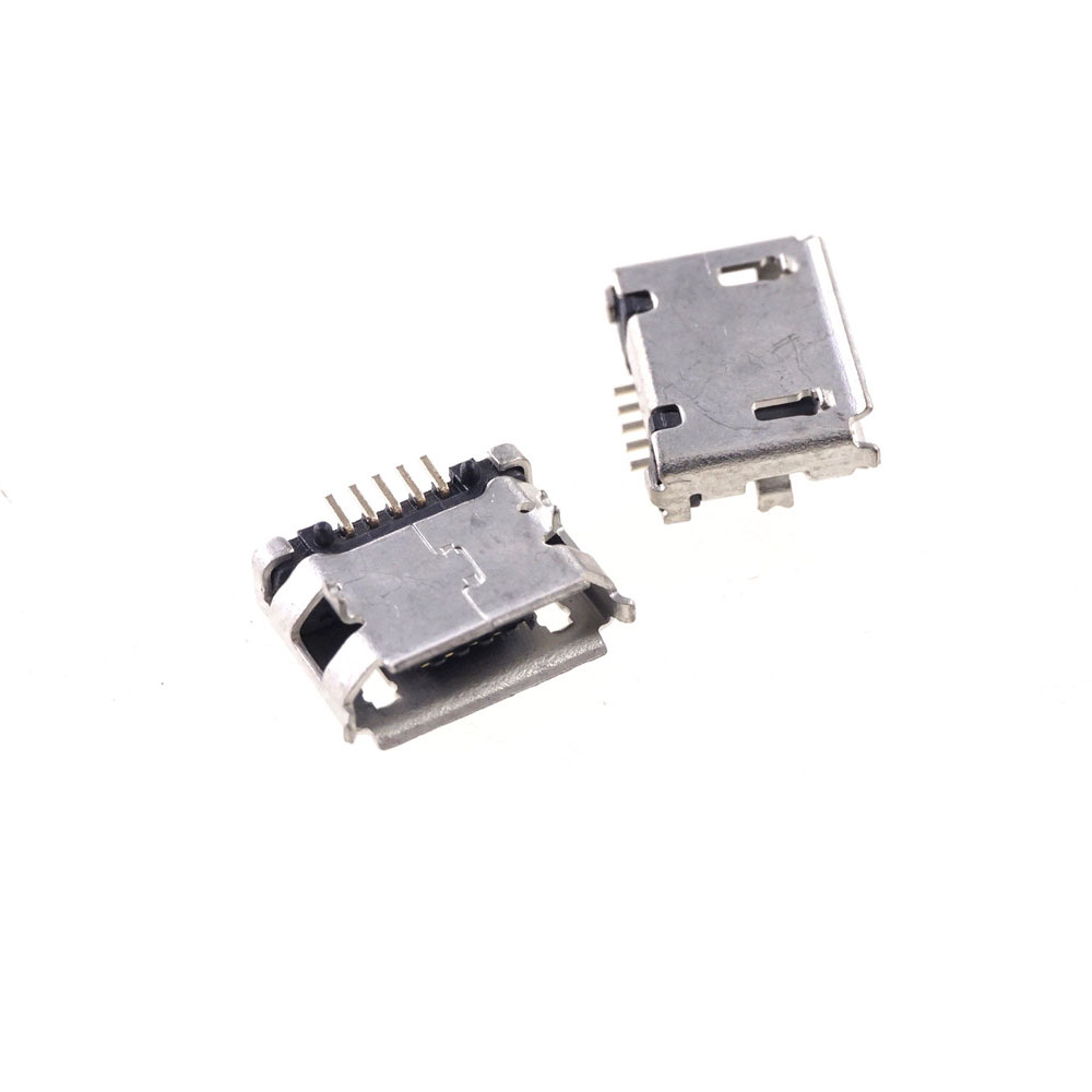 Micro USB 2.0 Connector B Type 5 Position SMT Surface Mount receptacle right angle Board Guide Post PCB re-flow solder