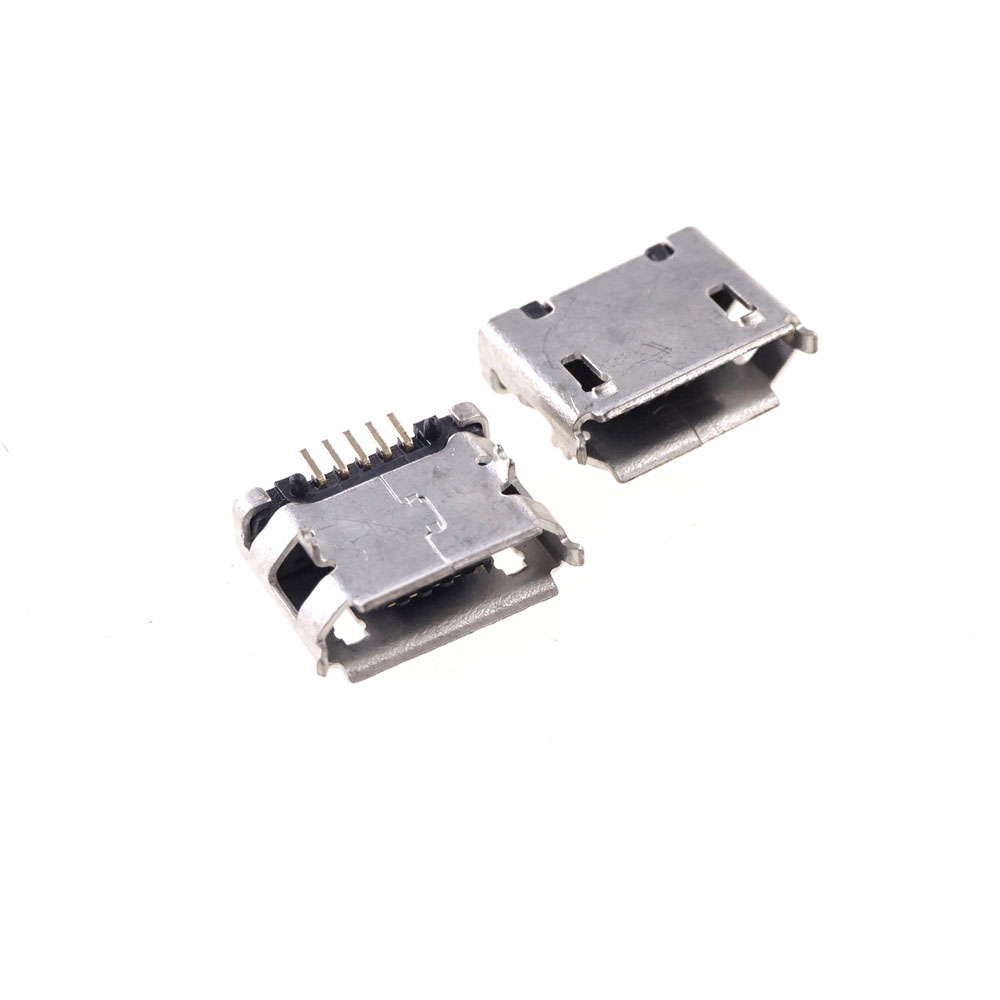 Micro USB 2.0 Connector B Type 5 Position SMT Surface Mount receptacle right angle Board Guide Post PCB re-flow solder