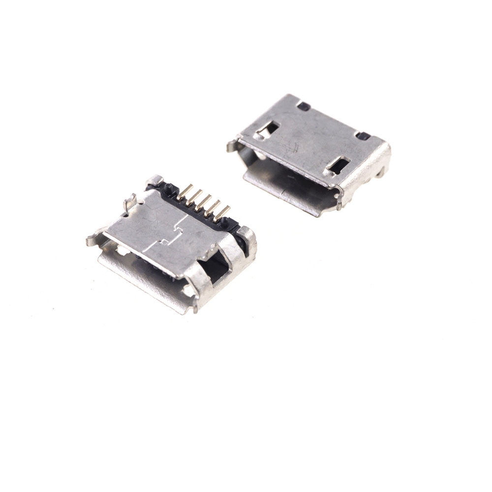 Micro USB 2.0 Connector B Type 5 Position SMT Surface Mount receptacle right angle Board Guide Post PCB re-flow solder