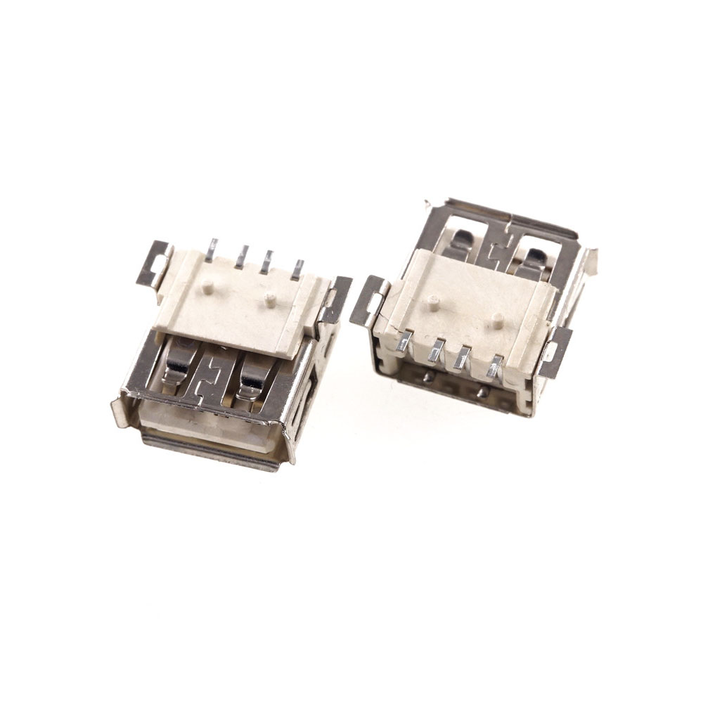 SMT USB Connector 2.0 Type A F Female Receptacle Socket Right Angle SMD Surface Mount PCB Board Guide Reflow Solder