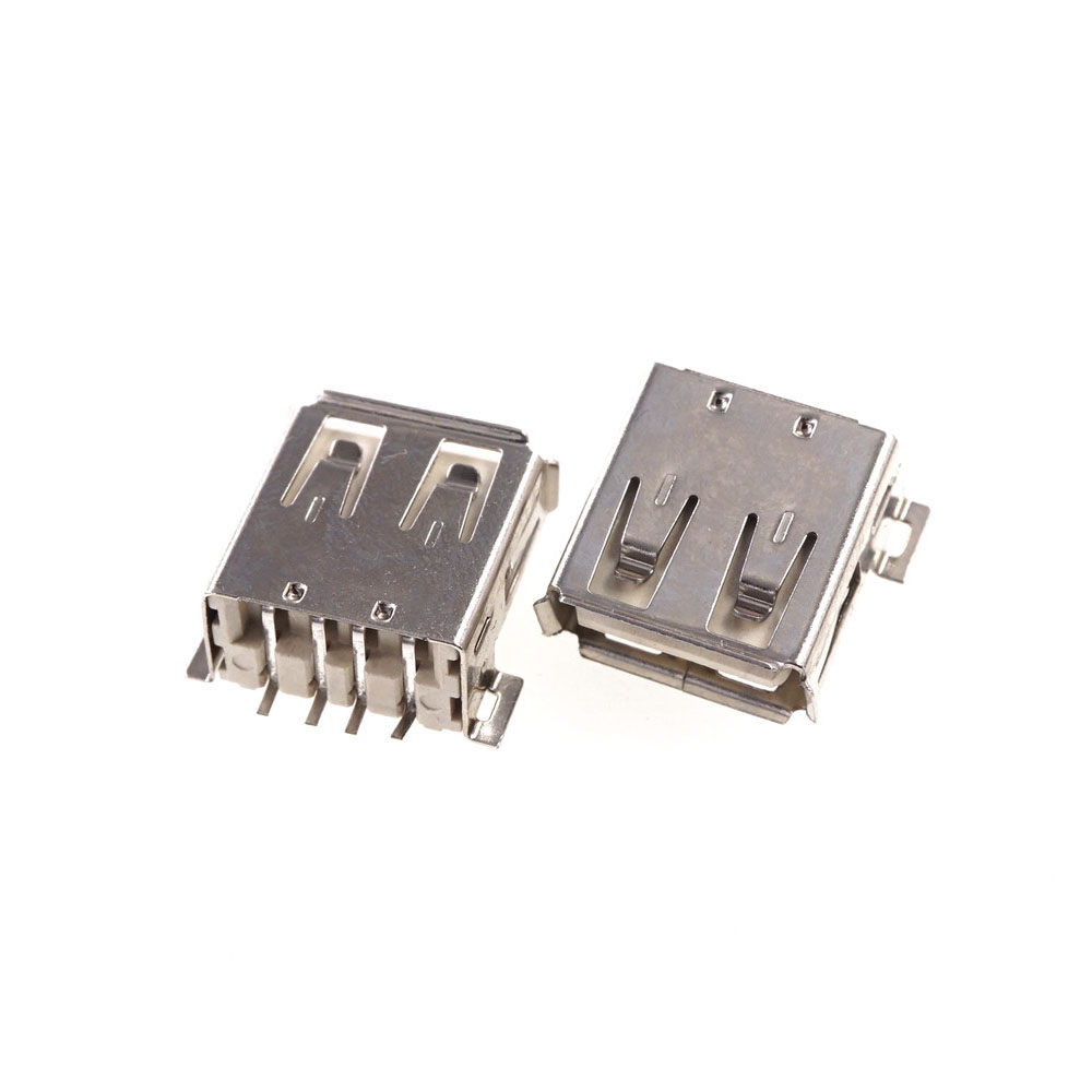 SMT USB Connector 2.0 Type A F Female Receptacle Socket Right Angle SMD Surface Mount PCB Board Guide Reflow Solder