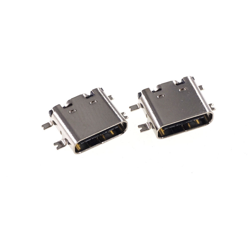 USB 3.1 Type C Connector 16 Pin Receptacle Right Angle SMT Female Socket Surface Mount Cost-Effective 5 Amps Vbus