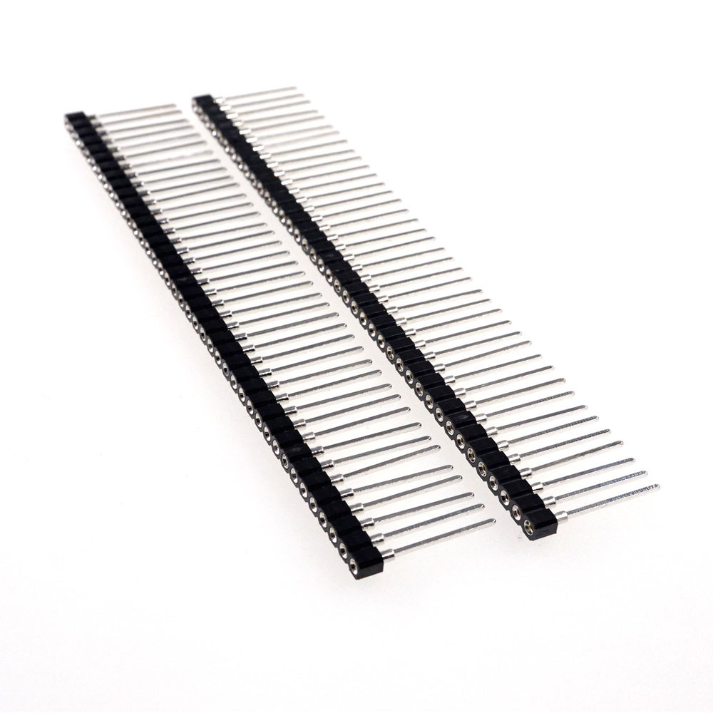 1X40 PIN Single Row ROUND FEMALE PIN HEADER Receptacle 2.54 MM PITCH Strip Sleeve Socket 40p 17.8 mm Height Square Tail