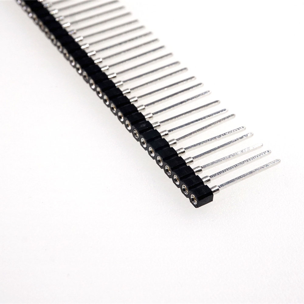 1X40 PIN Single Row ROUND FEMALE PIN HEADER Receptacle 2.54 MM PITCH Strip Sleeve Socket 40p 17.8 mm Height Square Tail