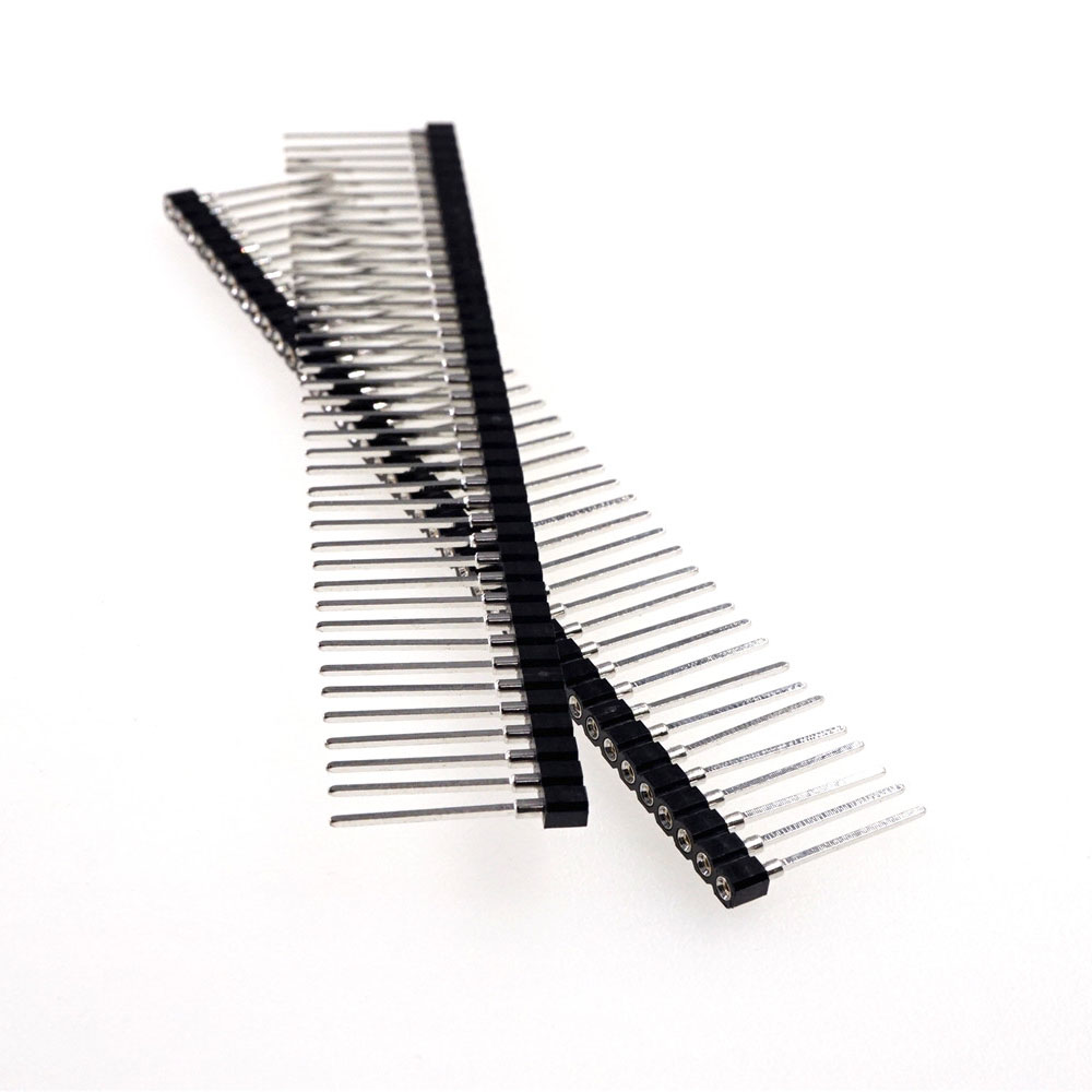 1X40 PIN Single Row ROUND FEMALE PIN HEADER Receptacle 2.54 MM PITCH Strip Sleeve Socket 40p 17.8 mm Height Square Tail
