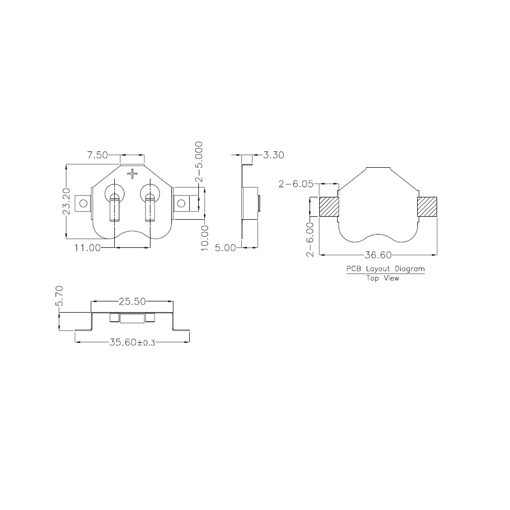 CR2450 Battery Holder Button Cell Retainer Coin Cell 2450 Battery Connector SMD Surface Mount