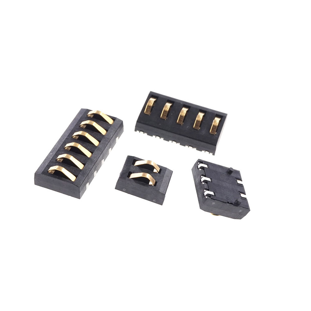 Spring Compression Contact 4.0 MM Pitch 2 3 4 5 6 Pin male Connector Surface Mount Battery Connectors Height 5.65mm
