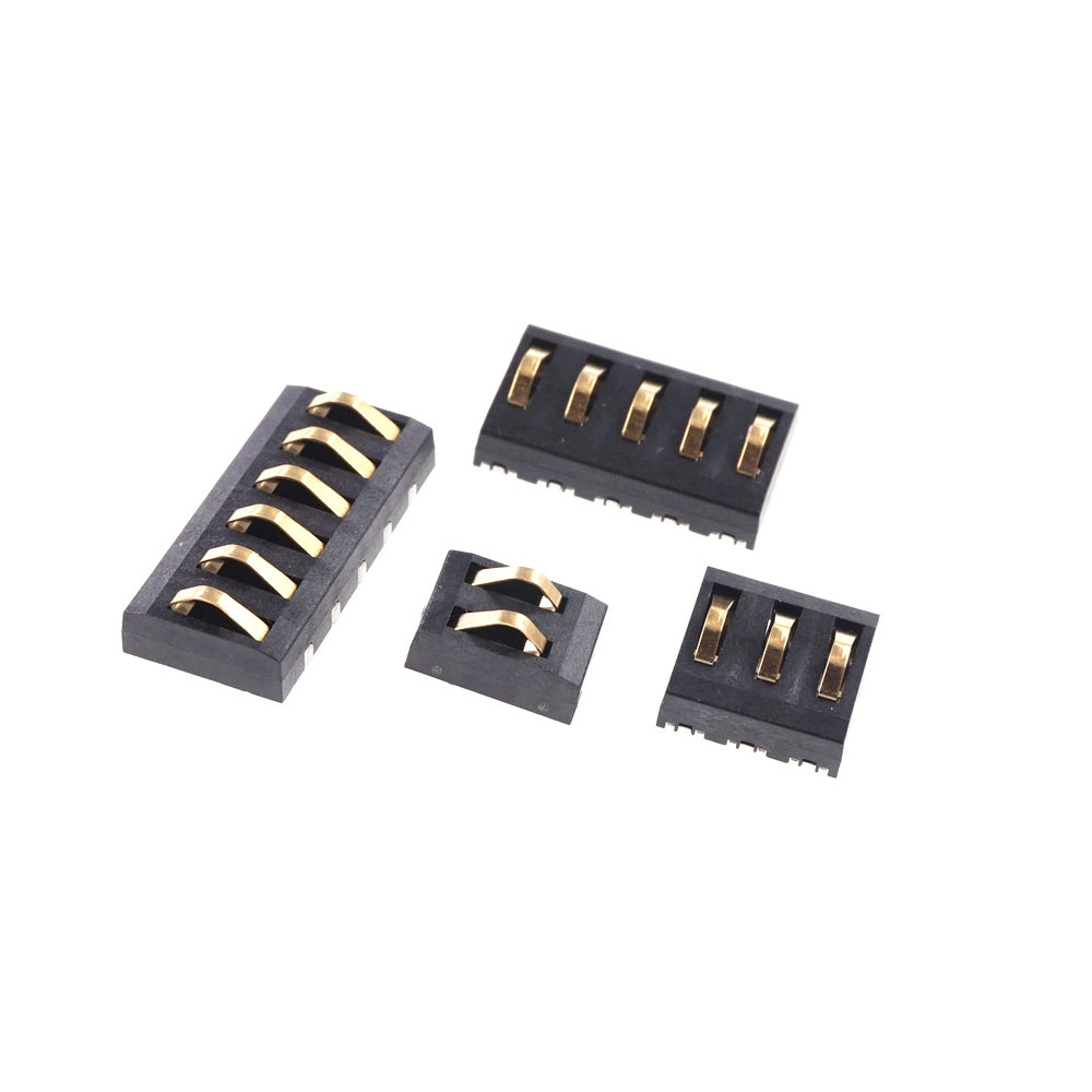 Spring Compression Contact 4.0 MM Pitch 2 3 4 5 6 Pin male Connector Surface Mount Battery Connectors Height 5.65mm