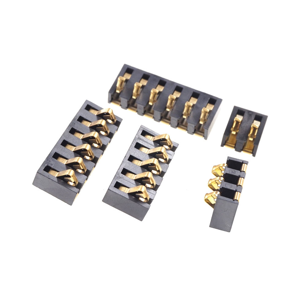 Spring Compression Contact 4.25 mm Pitch 2 3 4 5 6 Pin male Connector Surface Mount Battery Connectors Insulator 4.75mm H