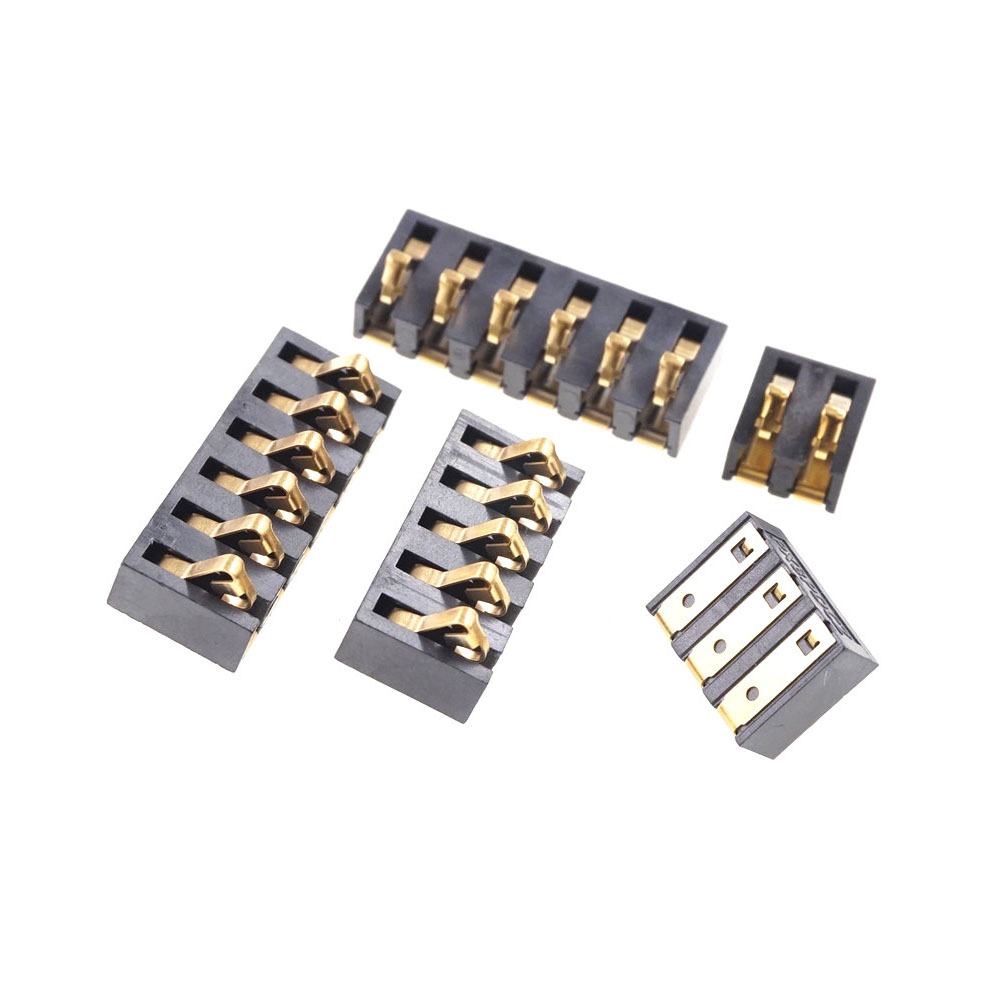 Spring Compression Contact 4.25 mm Pitch 2 3 4 5 6 Pin male Connector Surface Mount Battery Connectors Insulator 4.75mm H
