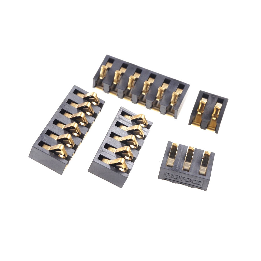 Spring Compression Contact 4.25 mm Pitch 2 3 4 5 6 Pin male Connector Surface Mount Battery Connectors Insulator 4.75mm H