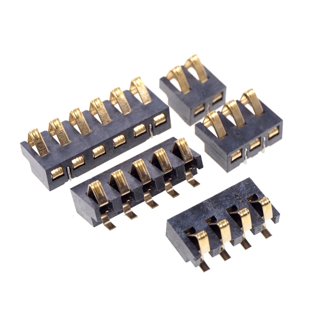 Spring Compression Contact 2.5 mm Pitch 2 3 4 5 6 Pin Male Connector Surface Mount Battery Reflow Solder PCB
