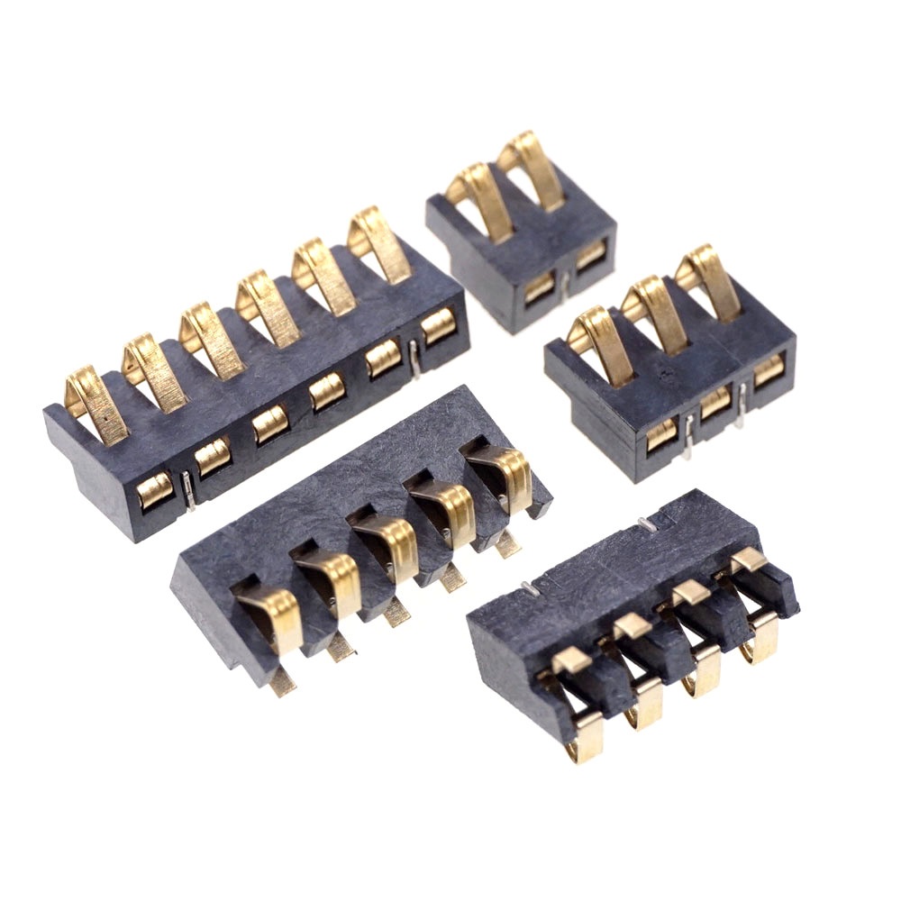 Spring Compression Contact 2.5 mm Pitch 2 3 4 5 6 Pin Male Connector Surface Mount Battery Reflow Solder PCB