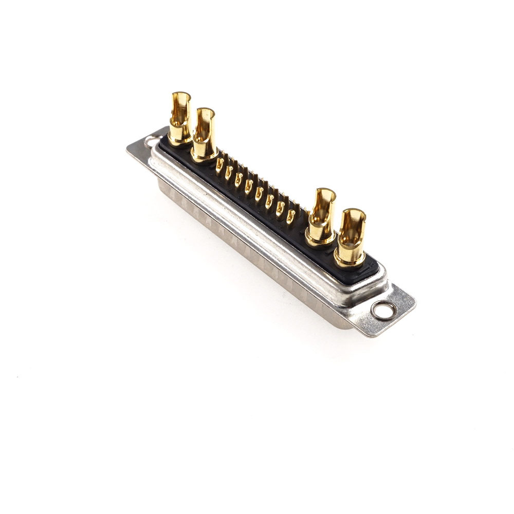 High Power 30A 21W4 D-Sub Connector Combo Male Female Plug Receptacle Signal 17 + 4 Power Panel Mount Wire Solder Cup