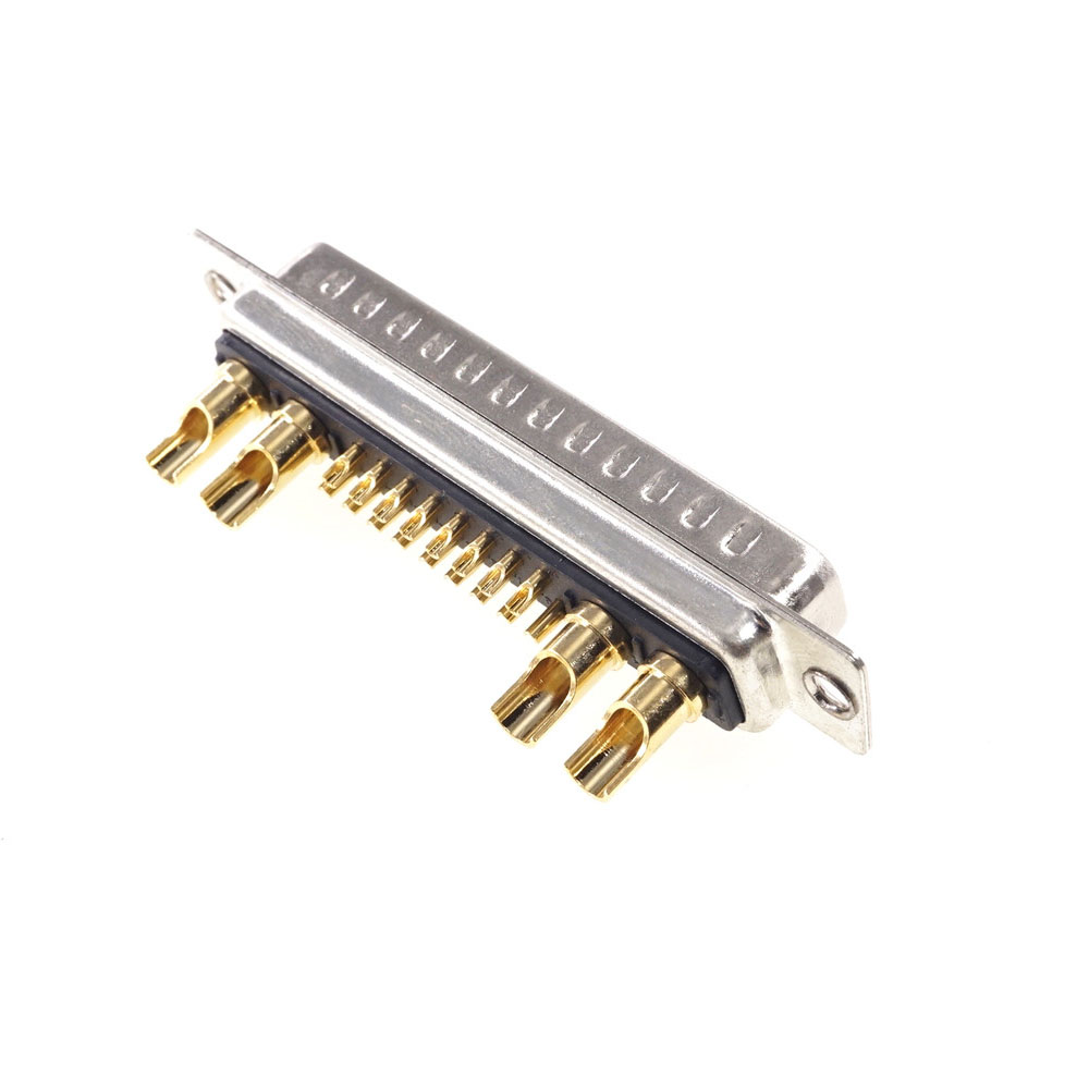 High Power 30A 21W4 D-Sub Connector Combo Male Female Plug Receptacle Signal 17 + 4 Power Panel Mount Wire Solder Cup