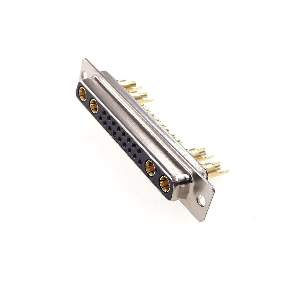 High Power 30A 21W4 D-Sub Connector Combo Male Female Plug Receptacle Signal 17 + 4 Power Panel Mount Wire Solder Cup