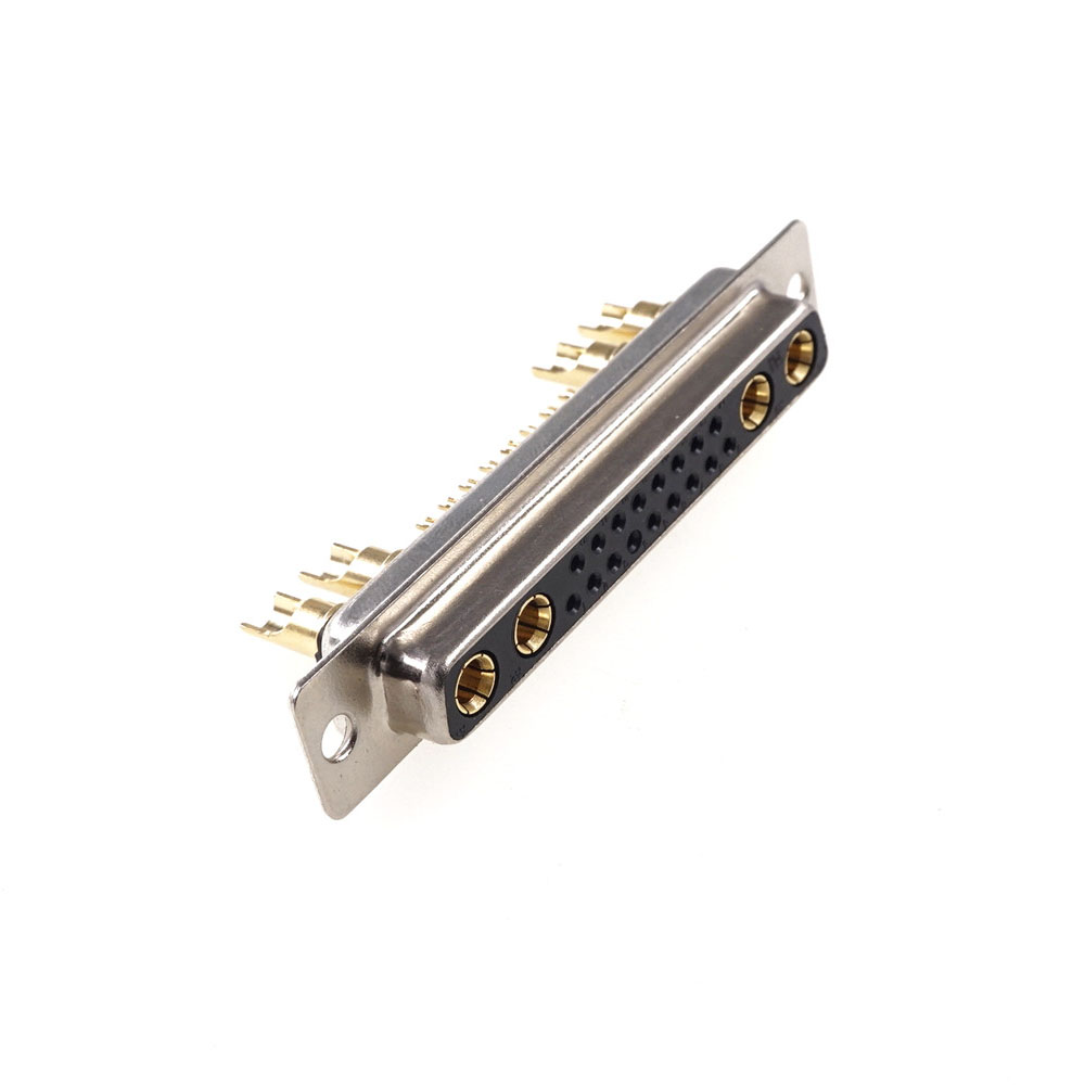 High Power 30A 21W4 D-Sub Connector Combo Male Female Plug Receptacle Signal 17 + 4 Power Panel Mount Wire Solder Cup
