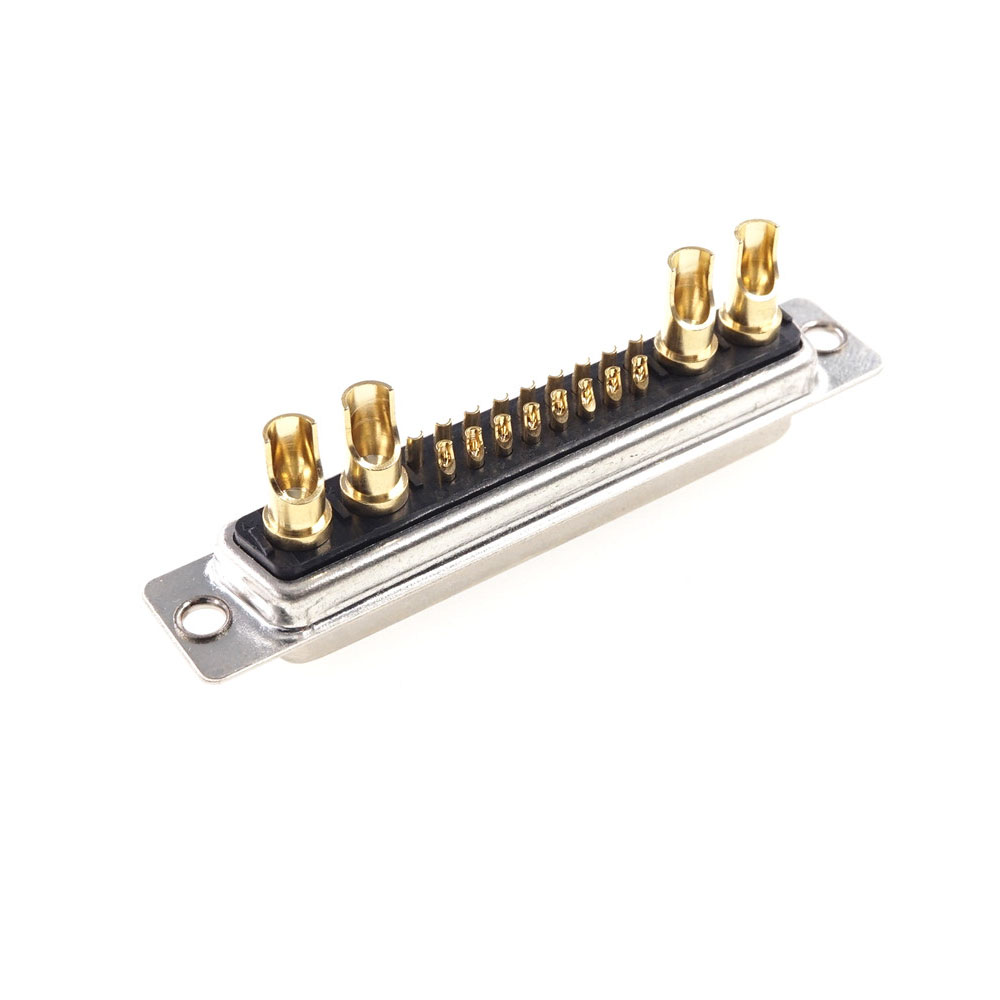 High Power 30A 21W4 D-Sub Connector Combo Male Female Plug Receptacle Signal 17 + 4 Power Panel Mount Wire Solder Cup