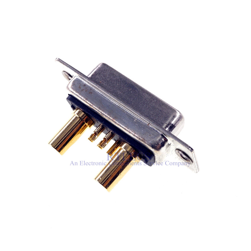D-Sub Connector 30 AMP Current 7 Power Position 5+2 Combo Plug Male Female Pins Machined Pin 7W2 Gold Flash Panel Mount Wire Solder