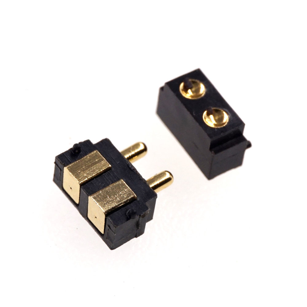 Spring Loaded Pogo Pin Connector 2 PIN Right Angle Surface Mount SMD Strip Male Female Target Concave SMT Pitch 2.5 MM