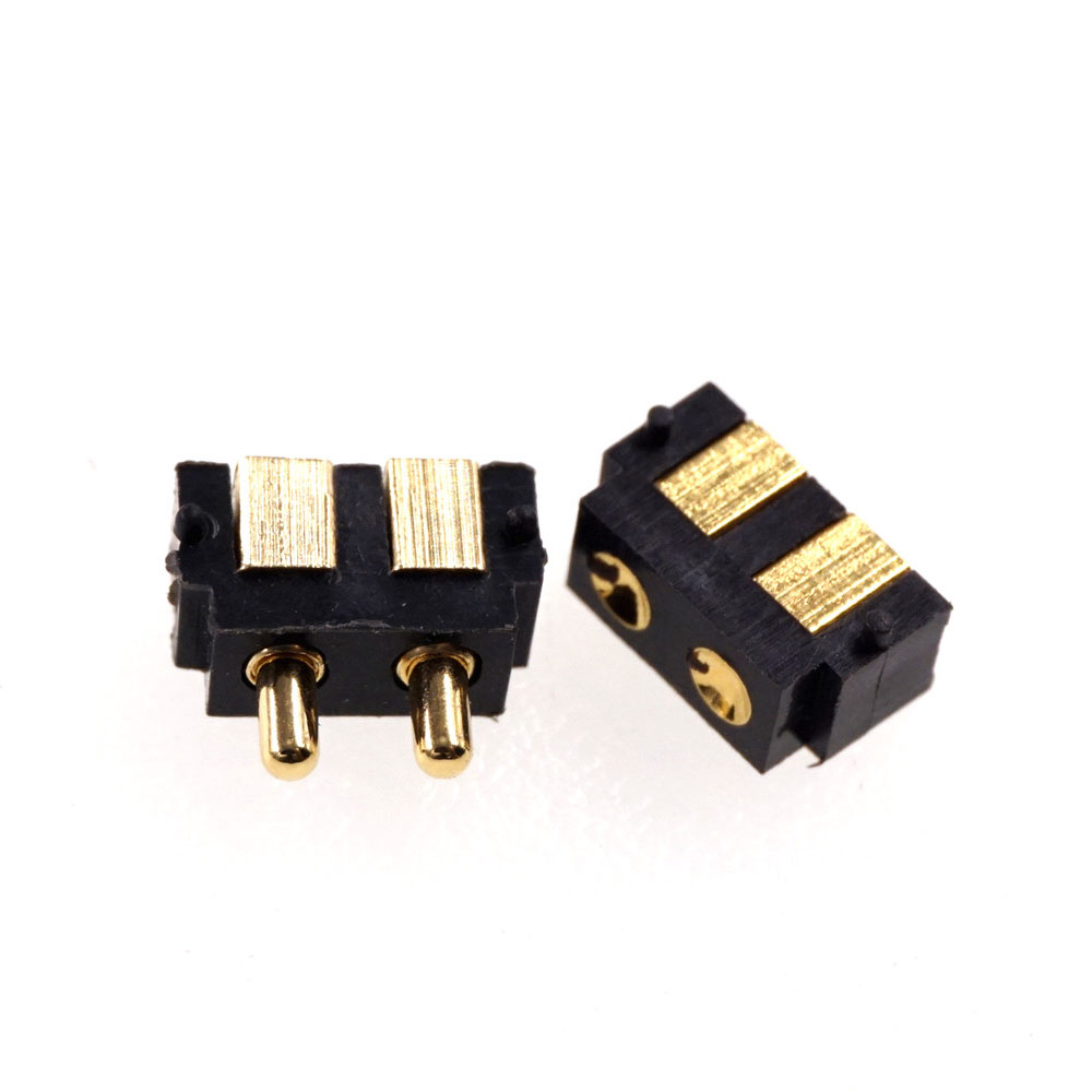 Spring Loaded Pogo Pin Connector 2 PIN Right Angle Surface Mount SMD Strip Male Female Target Concave SMT Pitch 2.5 MM
